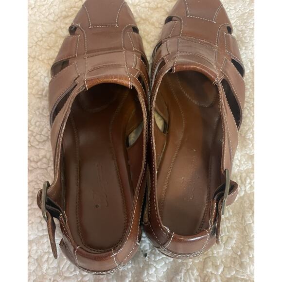 Bragano Mens Fisherman Sandals Size 9 Brown Leather Buckle Summer Dress Shoes main image 9